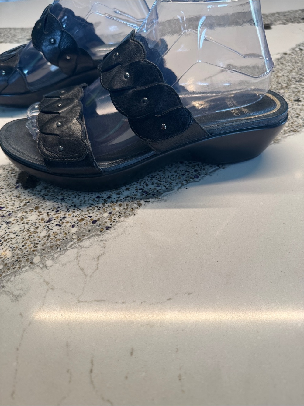 Dansko Black Braided Leather Slide Sandals Great Condition Sz39 - Picture 4 of 8